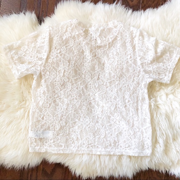 Forever 21 Short Sleeve All Lace Off White Top M - Picture 6 of 6